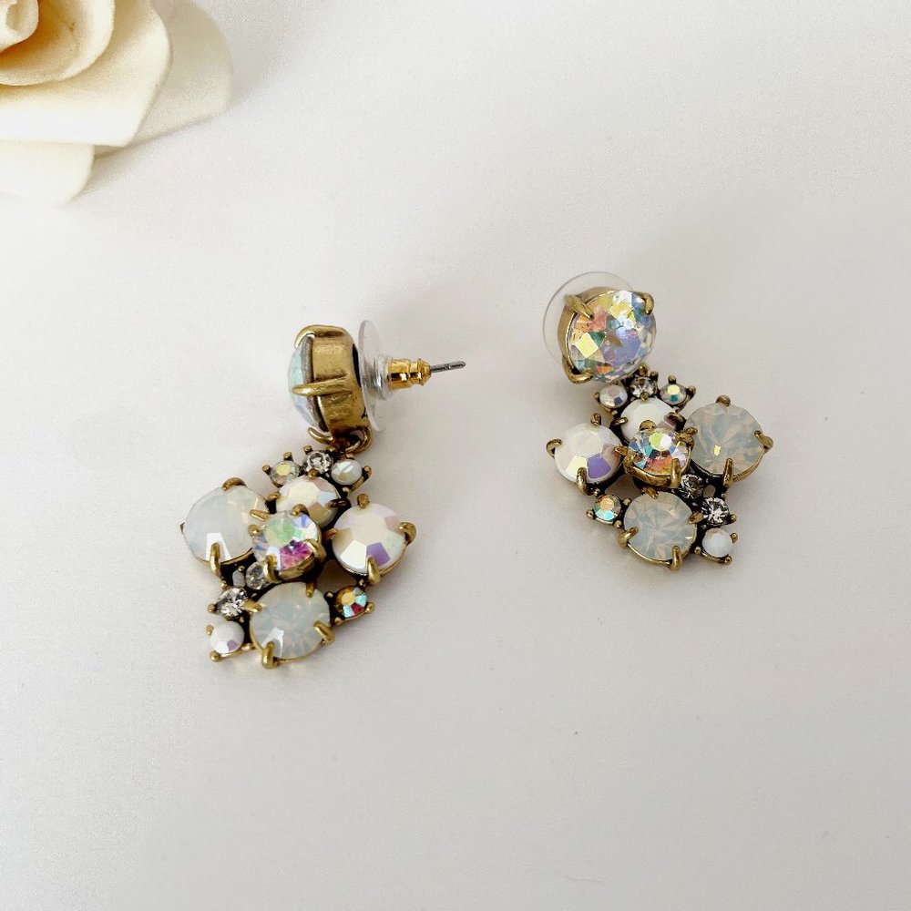 J Crew Aurora Borealis Crystal Dangle Earrings - Picture 7 of 7